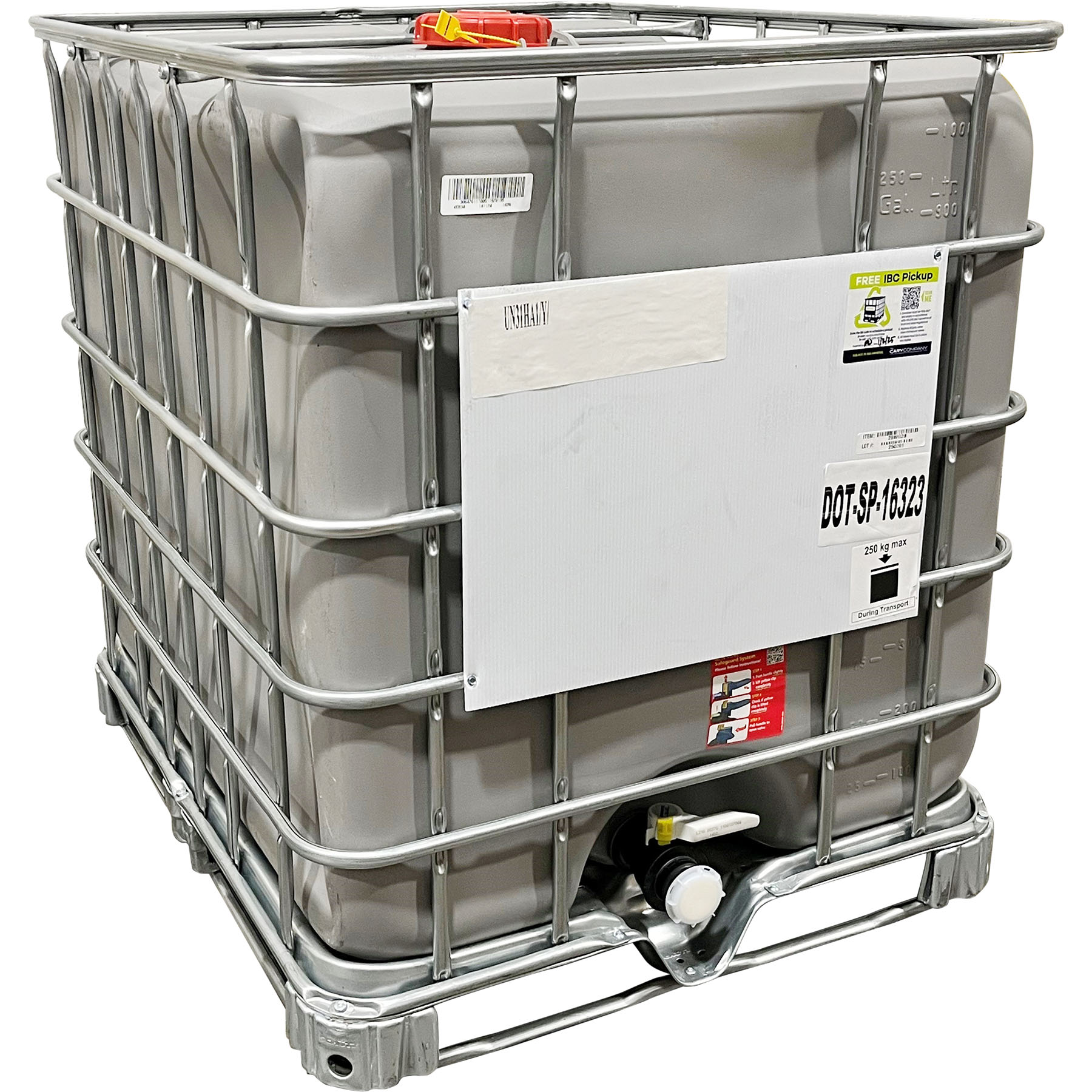 275-gallon_gray-ibc-tote_rebottled_un-rated_2-inch-camlock-valve_various-pallet-styles_26wg2b_1 275 Gallon Gray IBC Tote, Rebottled, UV Protection, UN Rated, 2" Camlock Valve, Various Pallet Styles - Image 1