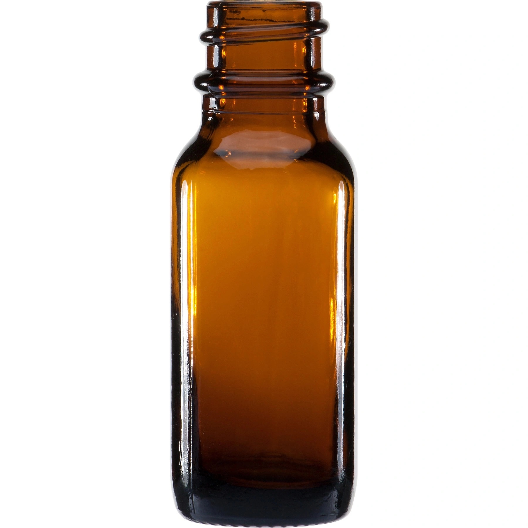 11 1/2 oz. Amber Boston Round Glass Bottle, 18mm 18-400 (Case Pack) - Image 1
