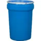 30 Gallon Blue Plastic Drum, Taper Sided, UN Rated, Cover w/Metal Lever Lock