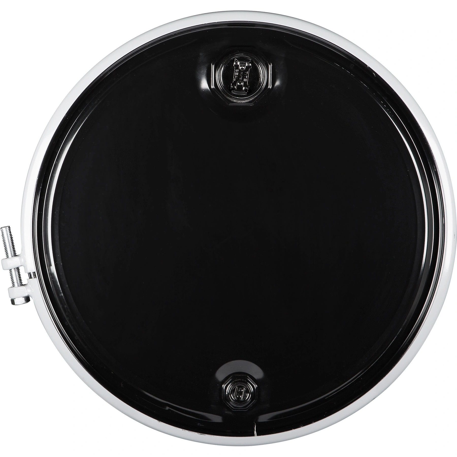 55 Gallon Steel Drum, Black, UN Rated, Unlined, 20GA, Cover w/Bolt Ring, 2" & 3/4" Fittings - Image 2
