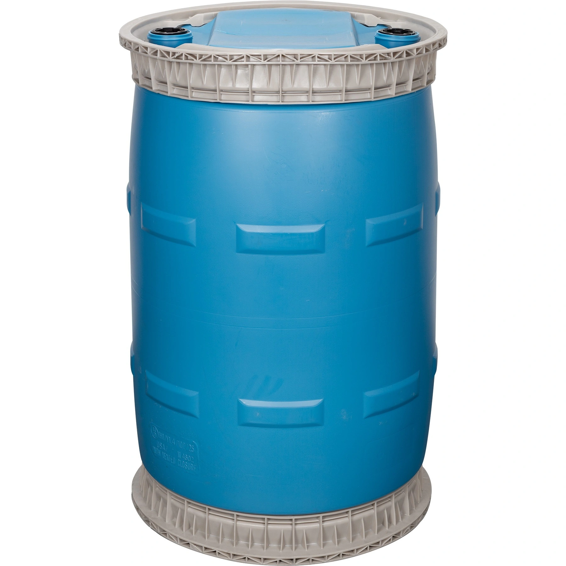 55gal-blue-plastic-tight-head-drum_un-rated_2in-buttress-fittings_56wa5b_1 55 Gallon Blue Plastic Tight Head Drum, UN Rated, 2" Buttress Fittings - Image 1