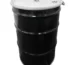 55 Gallon Steel Drum, Black, UN Rated, Unlined, White Cover w/Bolt Ring, Two 2" Fittings & One 3/4" Fitting