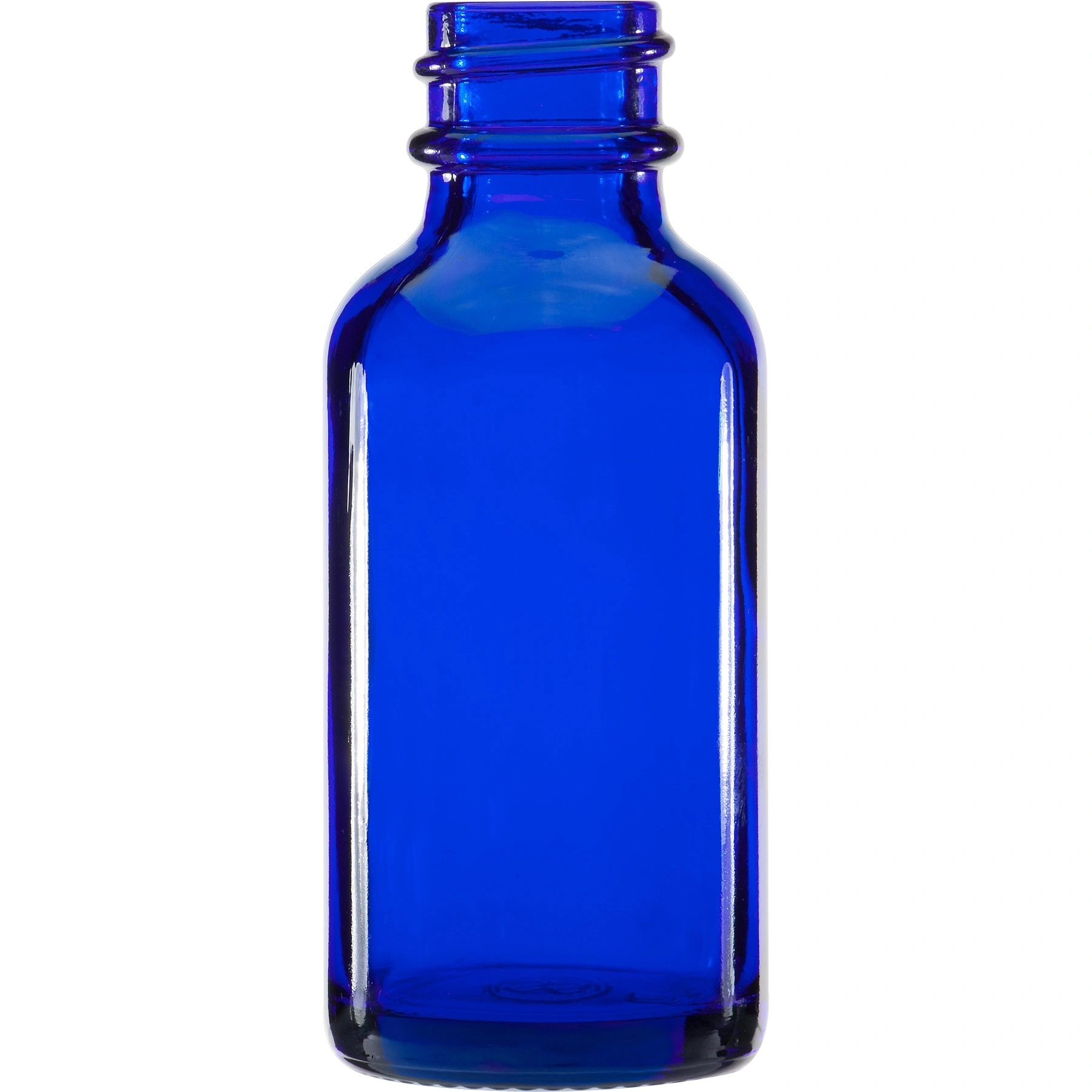 H1 1 oz. Boston Round Bottles, Cobalt Blue Glass, 20mm 20-400 - Image 1
