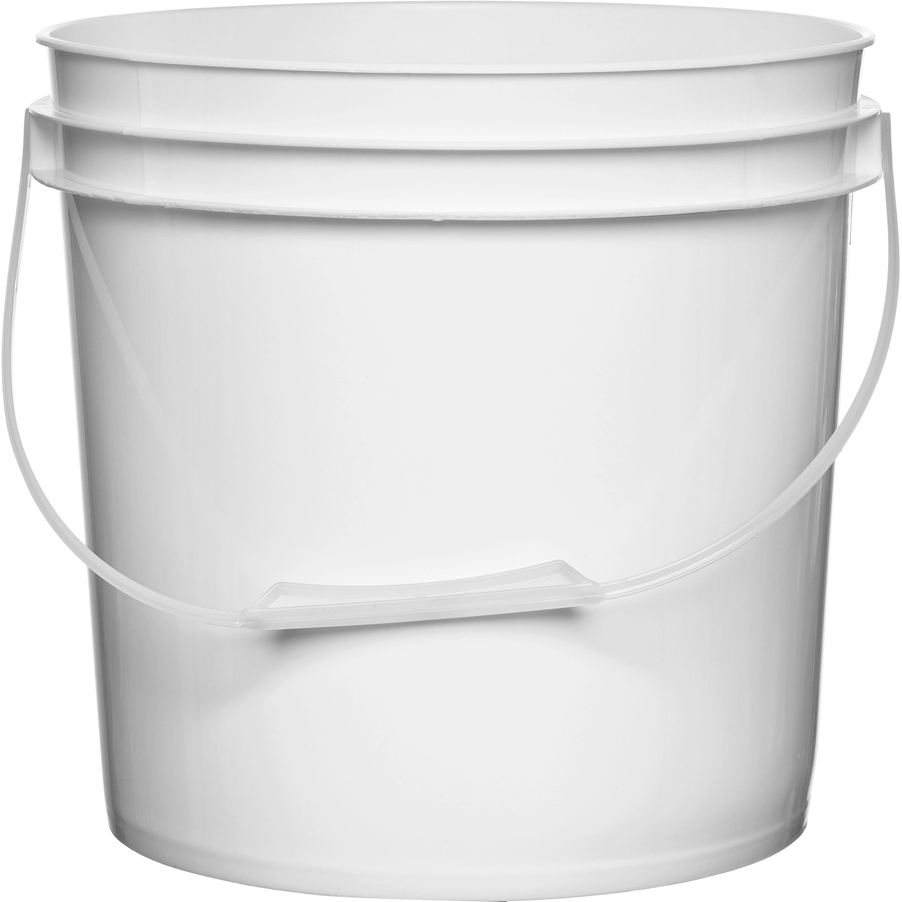 b1 2 Gallon White Plastic Pail with Plastic Handle (P5 Series) - Image 1