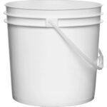 2 Gallon White Plastic Pail with Plastic Handle (P5 Series) - Image 2