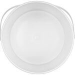 2 Gallon White Plastic Pail with Plastic Handle (P5 Series) - Image 3