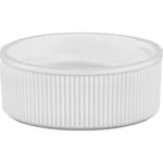 28mm 28-400 White Ribbed (Matte Top) Plastic Cap w/HIS for HDPE - Image 2