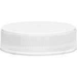 38mm 38-400 White Ribbed (Smooth Top) Plastic Cap w/Dual Liner (3-Ply Foam & Universal HIS)