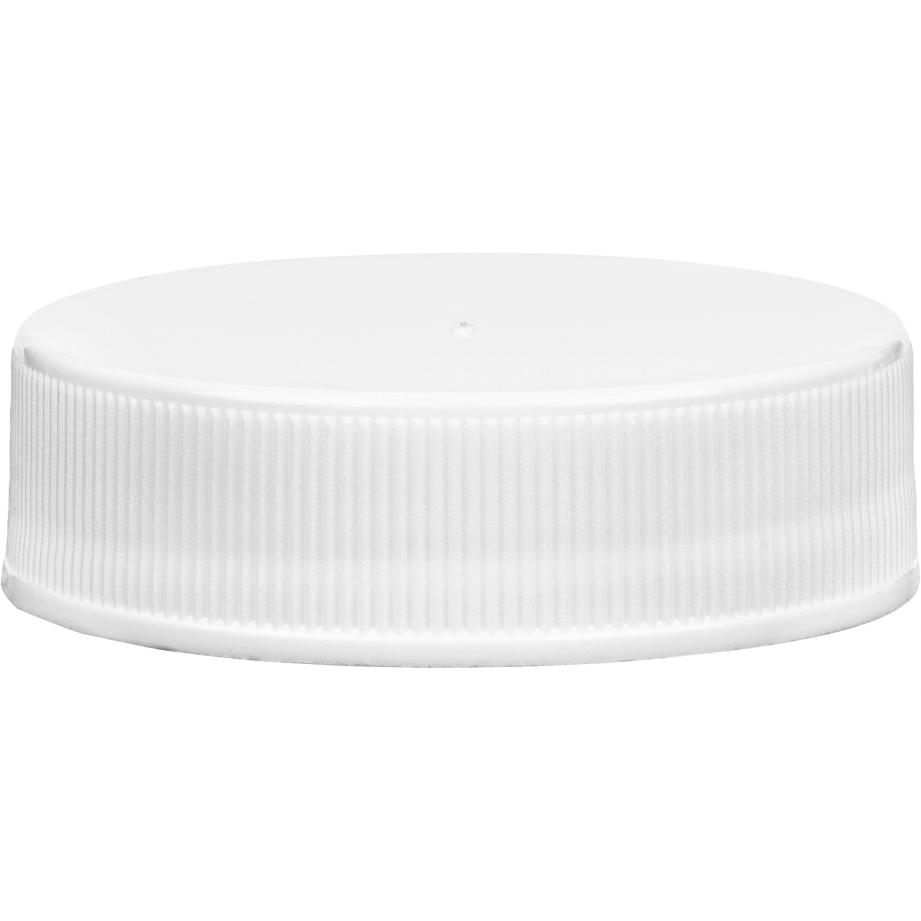 30whl3_1 38mm 38-400 White Ribbed (Smooth Top) Plastic Cap w/Dual Liner (3-Ply Foam & Universal HIS) - Image 1