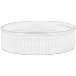 38mm 38-400 White Ribbed (Smooth Top) Plastic Cap w/Dual Liner (3-Ply Foam & Universal HIS) - Image 2