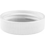 38mm 38-400 White Ribbed (Matte Top) Plastic Cap w/HIS for HDPE - Image 2