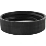 38mm 38-400 Black Ribbed (Matte Top) Plastic Cap w/Foam Liner (3-ply) - Image 2