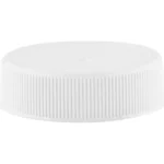 38mm 38-400 White Ribbed (Matte Top) Plastic Cap w/Foam Liner (3-ply)