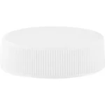 38mm 38-400 White Ribbed (Matte Top) Plastic Cap w/Foam Liner (3-ply) - Image 2