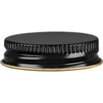 38mm 38-400 Black/Gold Metal Cap with Polyethylene w/Barrier Film (PEBF 35P) Liner