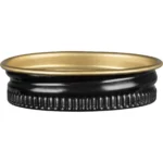 38mm 38-400 Black/Gold Metal Cap with Polyethylene w/Barrier Film (PEBF 35P) Liner - Image 2